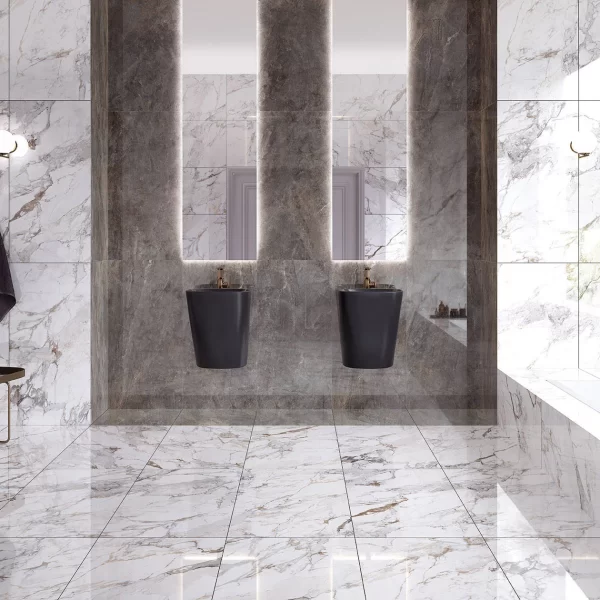 AGUSTOS TAUPE POLISHED RECTIFIED PORCELAIN TILE